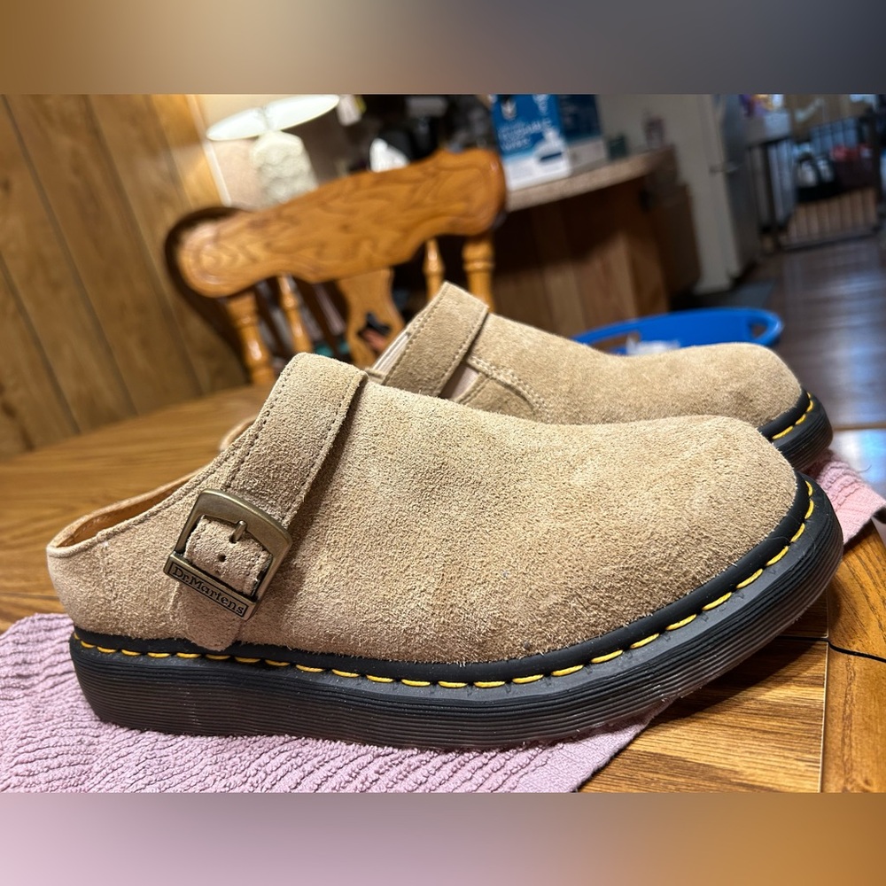 Tan Suede women’s clogs - size 10